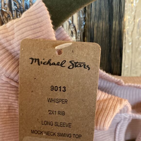NWT Michael Stars long sleeve top in blush size OS. Tie closer on back. - Picture 7 of 7